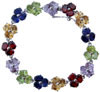 Handmade Semi Precious Stones Studded Sterling Silver Bracelet 925 Jewelry