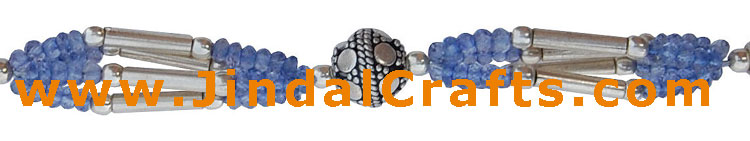Handmade Silver / Semi Precious Stones Bracelet Jewelry India Art Novica Gaiam