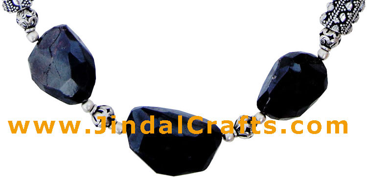Handmade Silver Semi Precious Stones Necklace Choker India Jewelry Art Novica