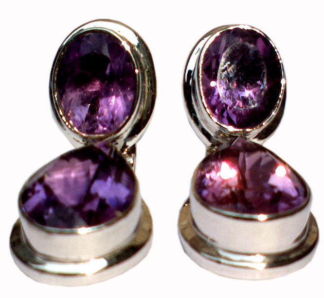 Silver & Semi Precious Stones Neacklace Earrings - 925 Sterling Silver Jewelry