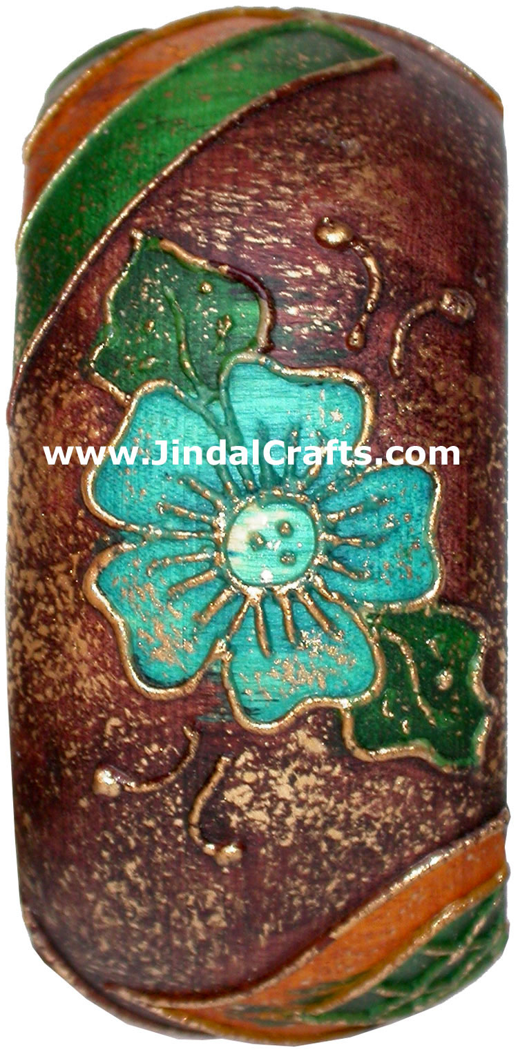 Embossed Wooden Designer Bangles Fashion Jewelry India