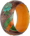 Embossed Wooden Designer Bangles Fashion Jewelry India