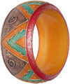 Embossed Wooden Designer Bangles Fashion Jewelry India