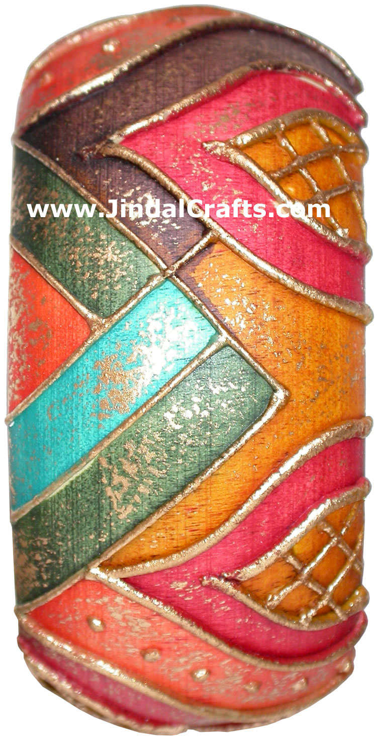Embossed Wooden Designer Bangles Fashion Jewelry India