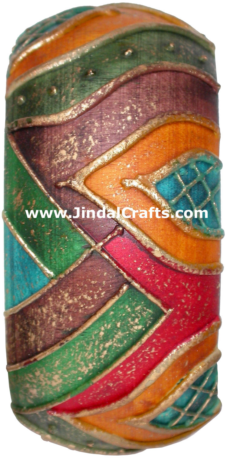 Embossed Wooden Designer Bangles Fashion Jewelry India