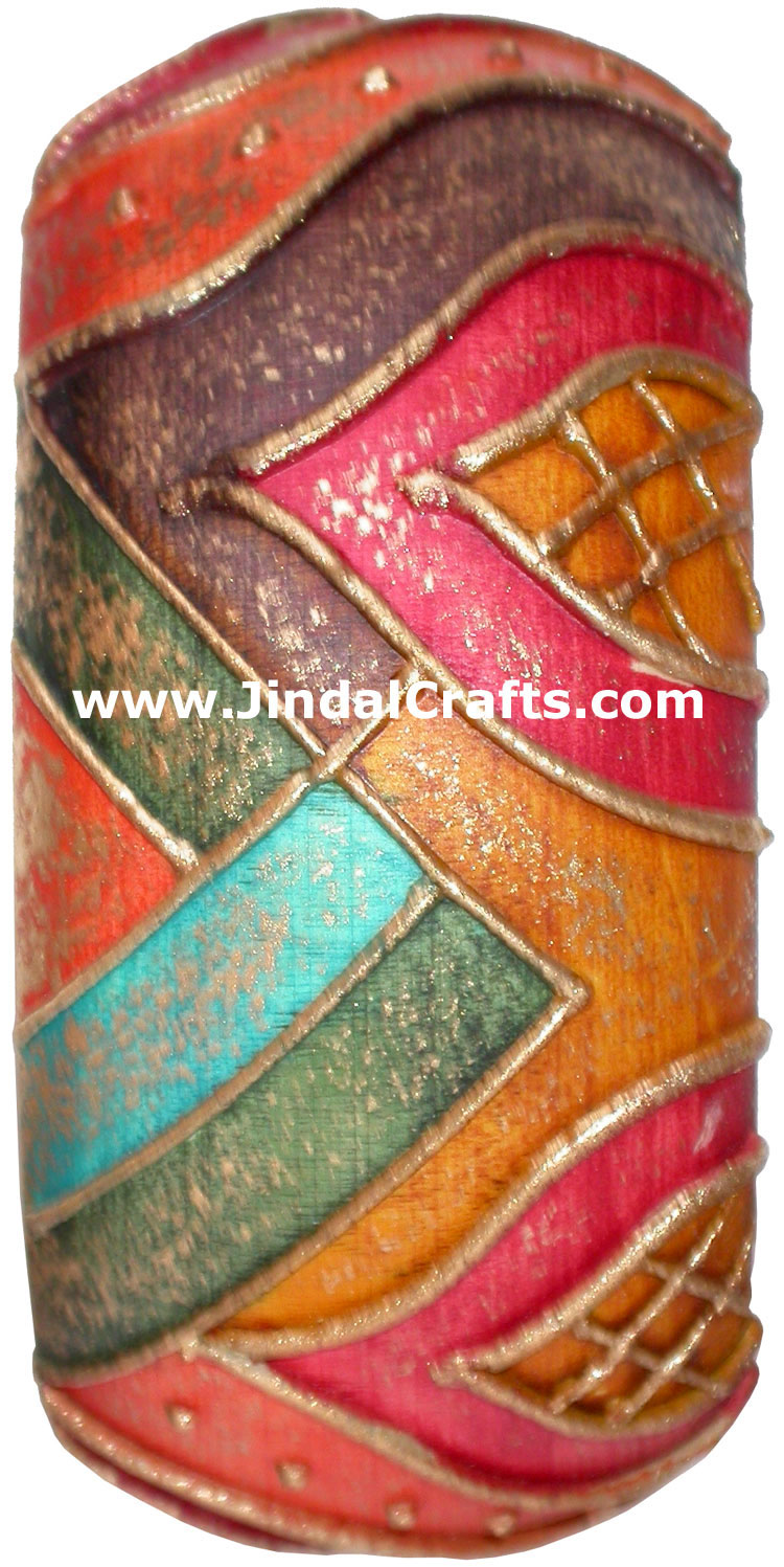 Embossed Wooden Designer Bangles Fashion Jewelry India