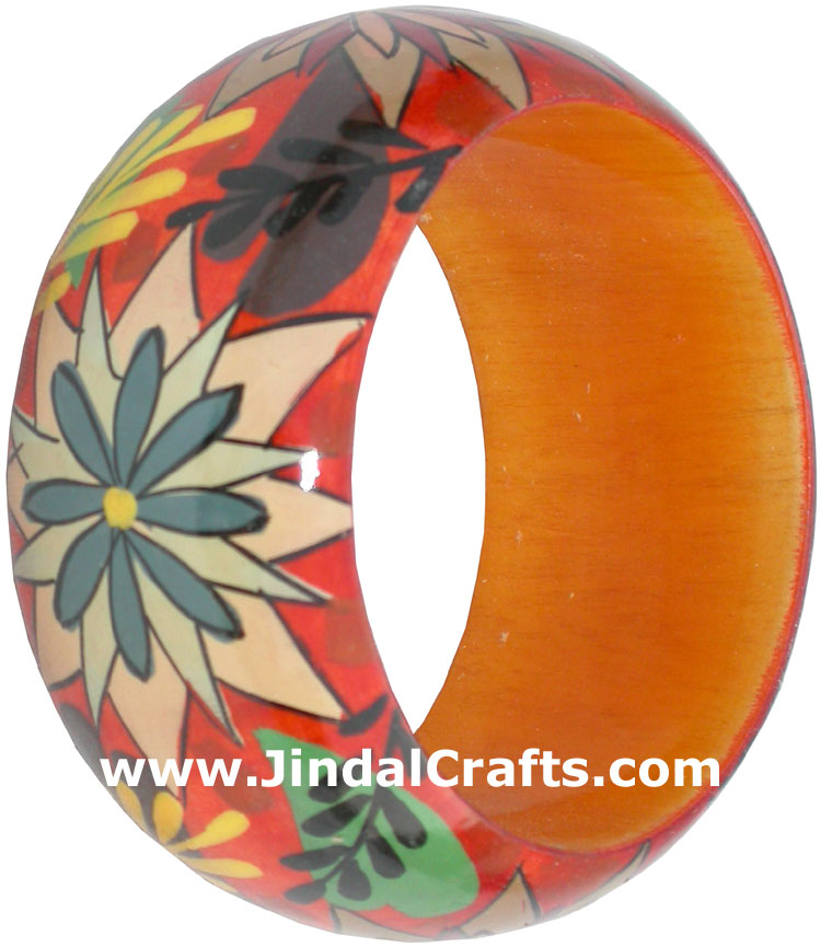 Colourful Traditional Bangle Hand Painted Wood Jewelry