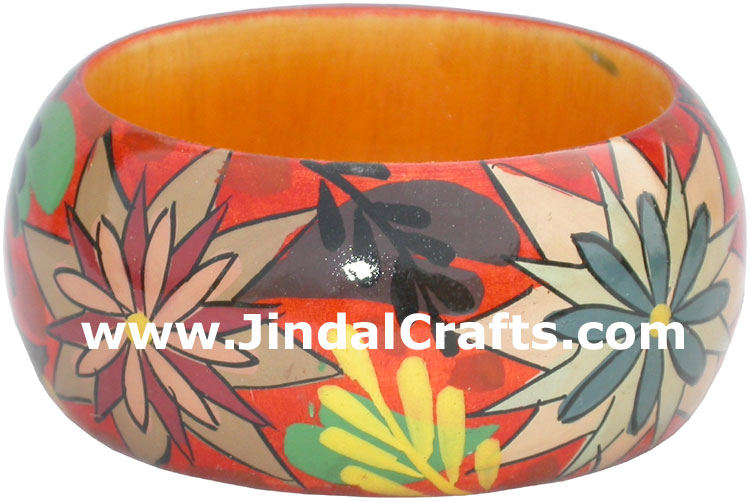 Colourful Traditional Bangle Hand Painted Wood Jewelry
