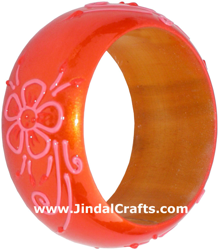 Colourful Traditional Bangle Hand Painted Wood Jewelry