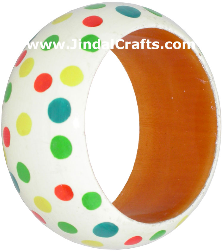 Colourful Traditional Bangle Hand Painted Wood Jewelry