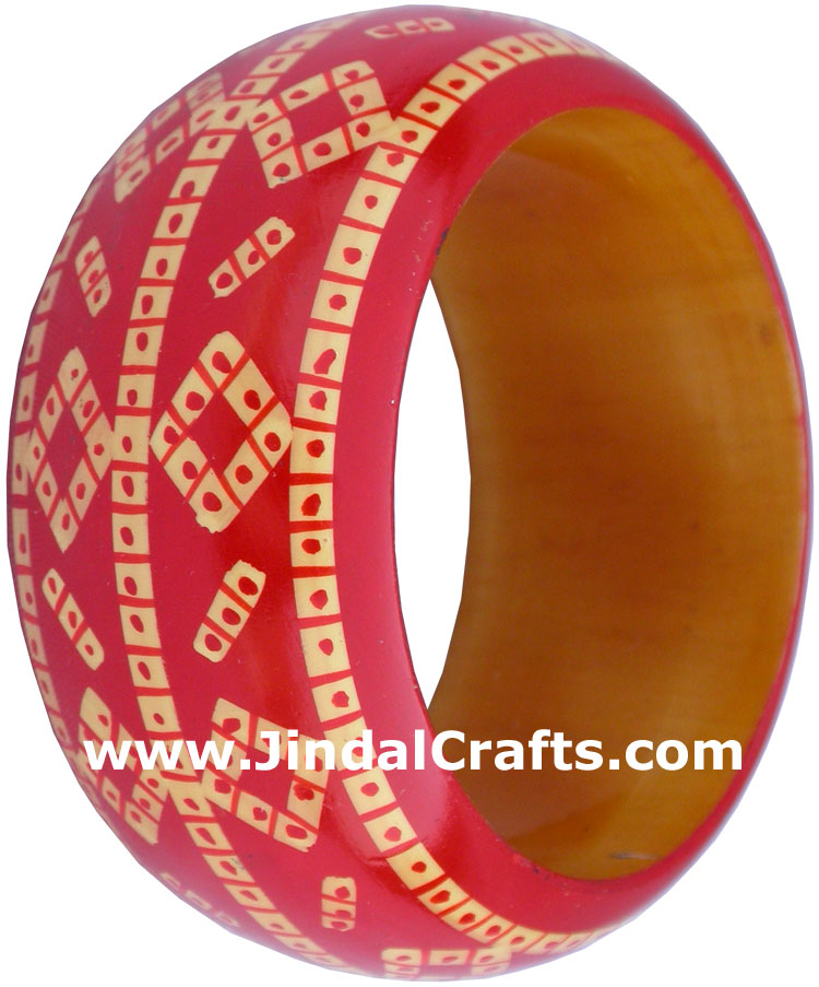 Colourful Traditional Bangle Hand Painted Wood Jewelry
