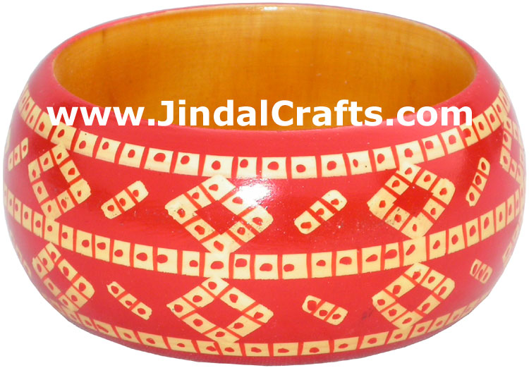 Colourful Traditional Bangle Hand Painted Wood Jewelry