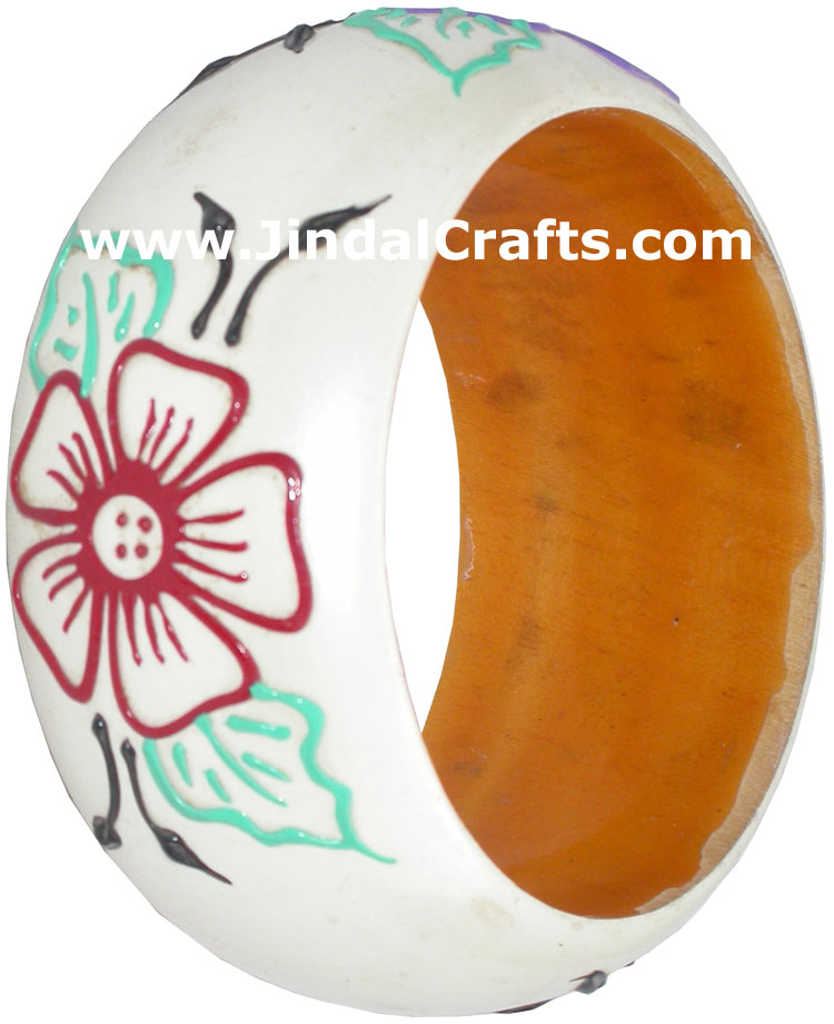 Colourful Traditional Bangle Hand Painted Wood Jewelry