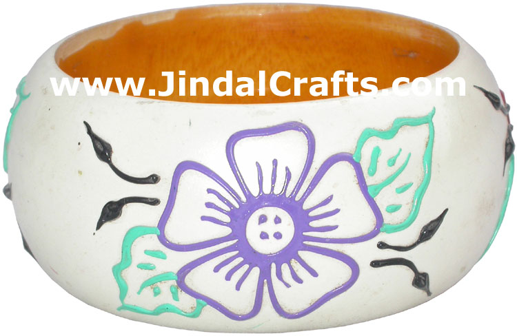 Colourful Traditional Bangle Hand Painted Wood Jewelry