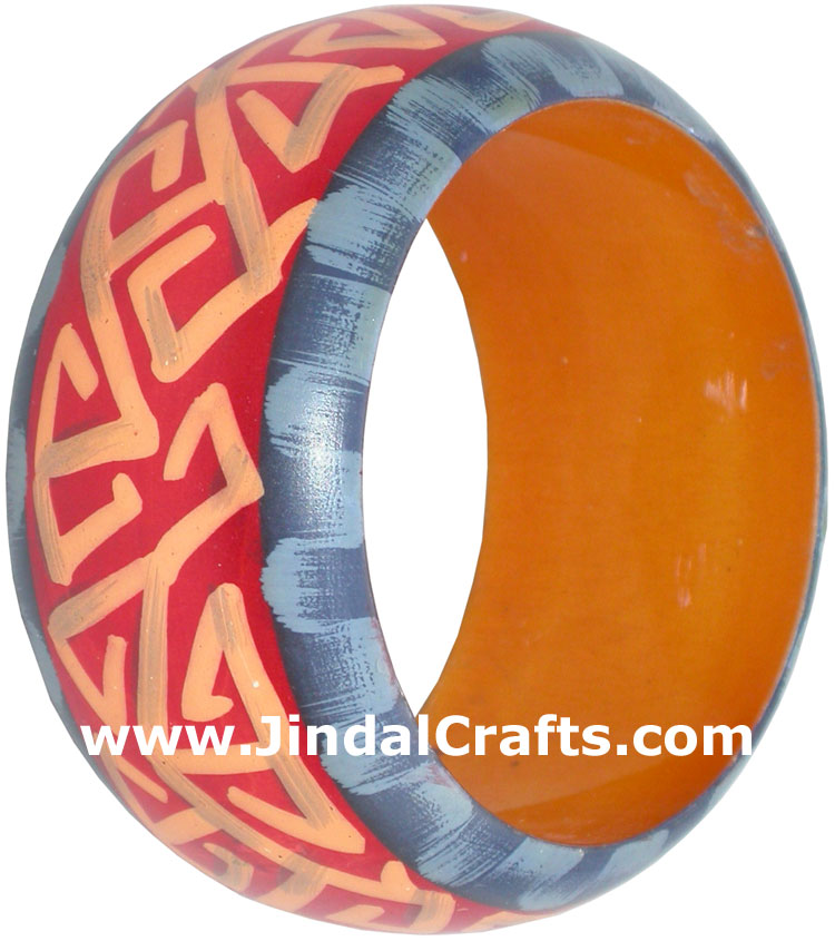 Colourful Traditional Bangle Hand Painted Wood Jewelry