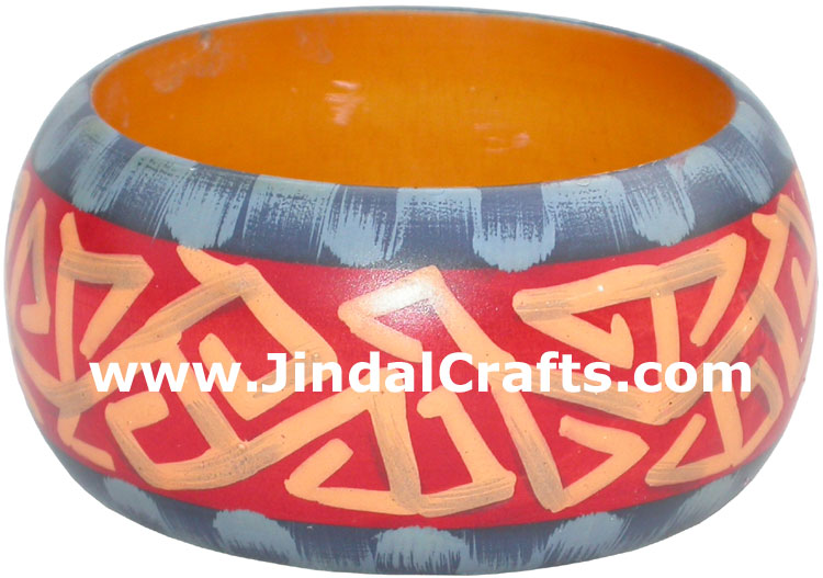 Colourful Traditional Bangle Hand Painted Wood Jewelry