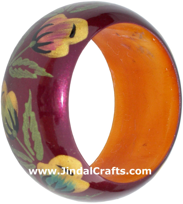 Colourful Traditional Bangle Hand Painted Wood Jewelry