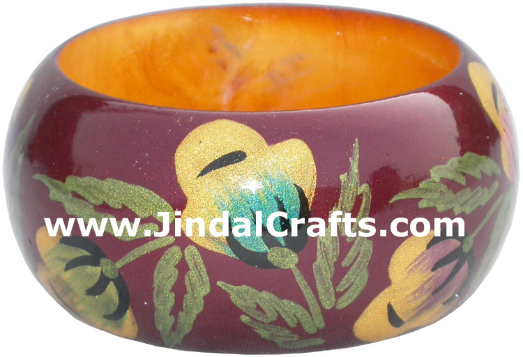Colourful Traditional Bangle Hand Painted Wood Jewelry