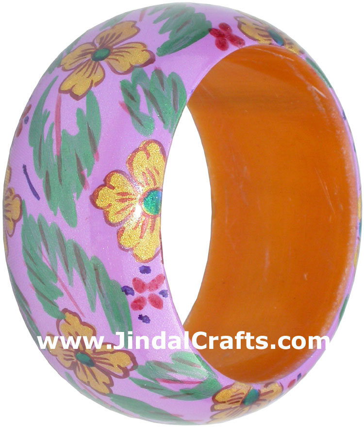 Colourful Traditional Bangle Hand Painted Wood Jewelry