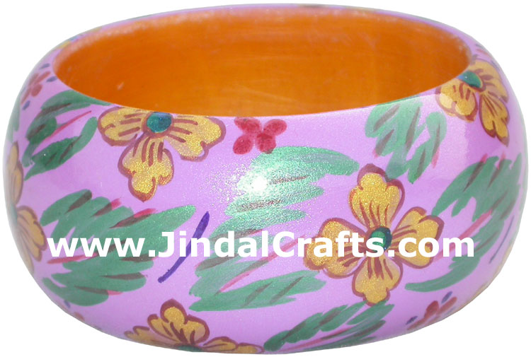 Colourful Traditional Bangle Hand Painted Wood Jewelry