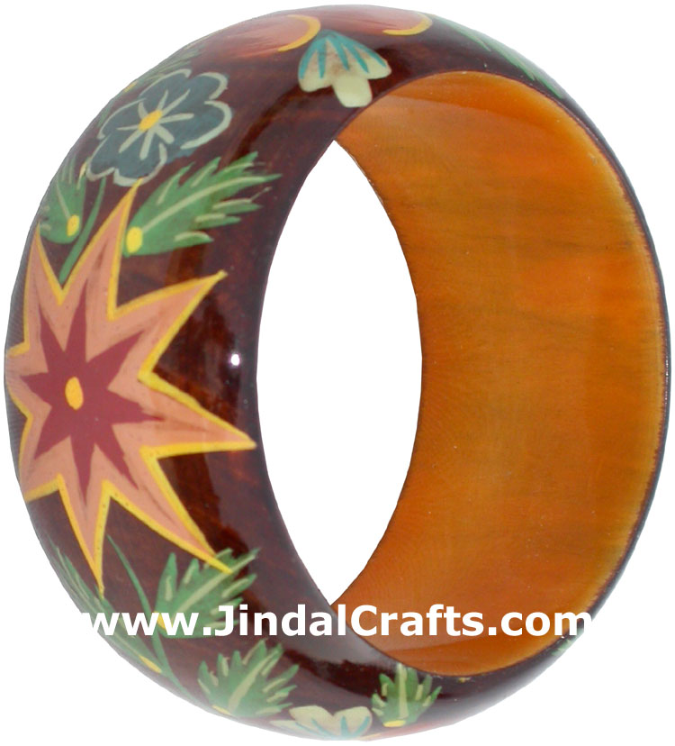 Colourful Traditional Bangle Hand Painted Wood Jewelry