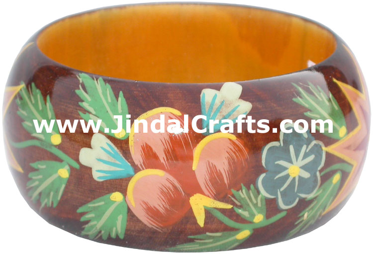 Colourful Traditional Bangle Hand Painted Wood Jewelry