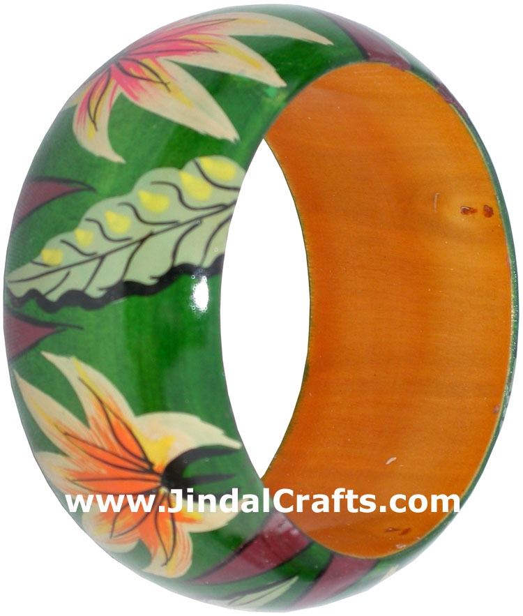 Colourful Traditional Bangle Hand Painted Wood Jewelry