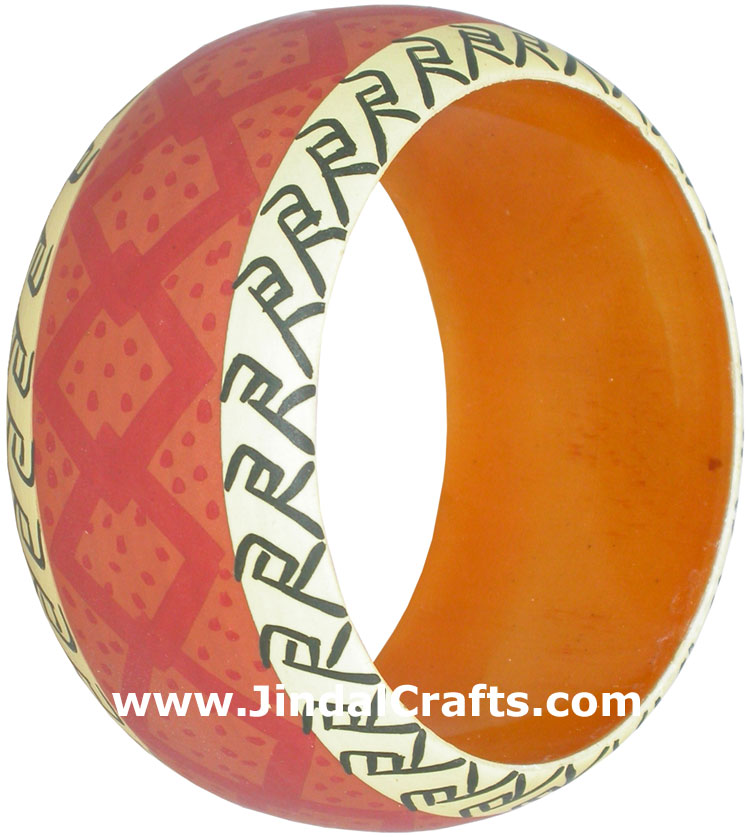 Colourful Traditional Bangle Hand Painted Wood Jewelry