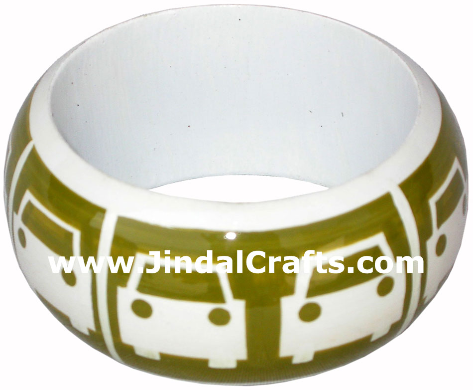 Wooden Bangle - Hand Painted Indian Handicraft Art Crafts Fashion Jewelry
