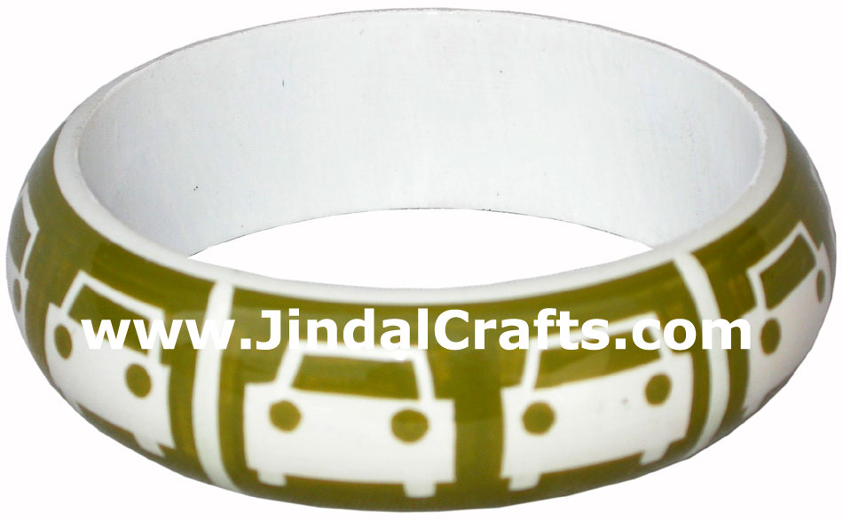 Wooden Bangle - Hand Painted Indian Handicraft Art Crafts Fashion Jewelry