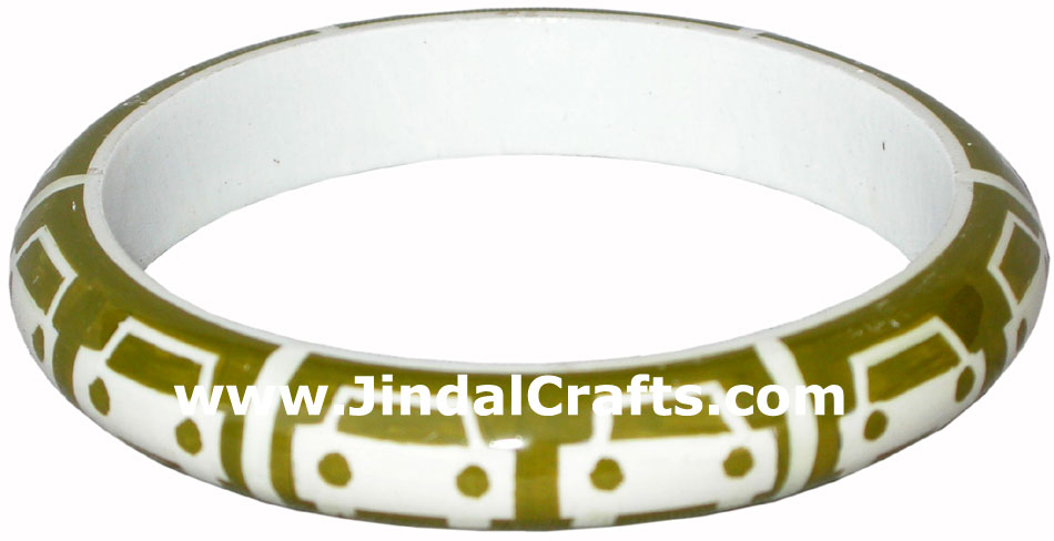 Wooden Bangle - Hand Painted Indian Handicraft Art Crafts Fashion Jewelry