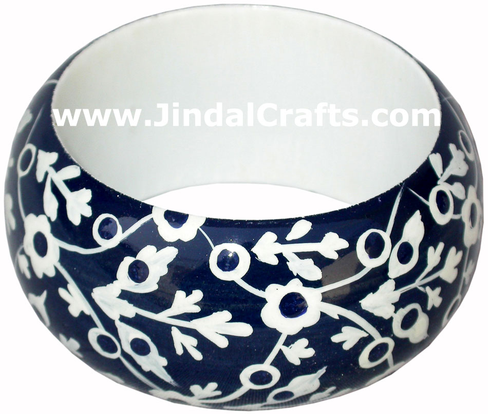 Wooden Bangle - Hand Painted Indian Handicraft Art Crafts Fashion Jewelry