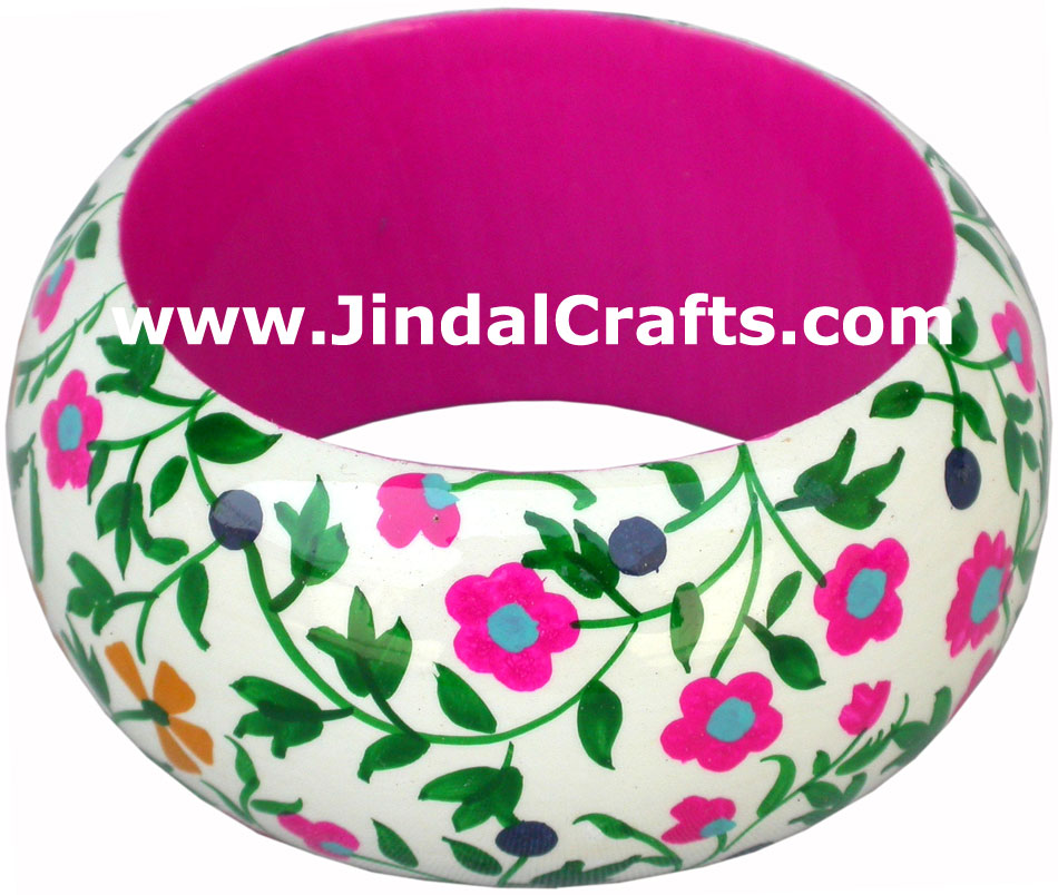 Wooden Bangle - Hand Painted Indian Handicraft Art Crafts Fashion Jewelry