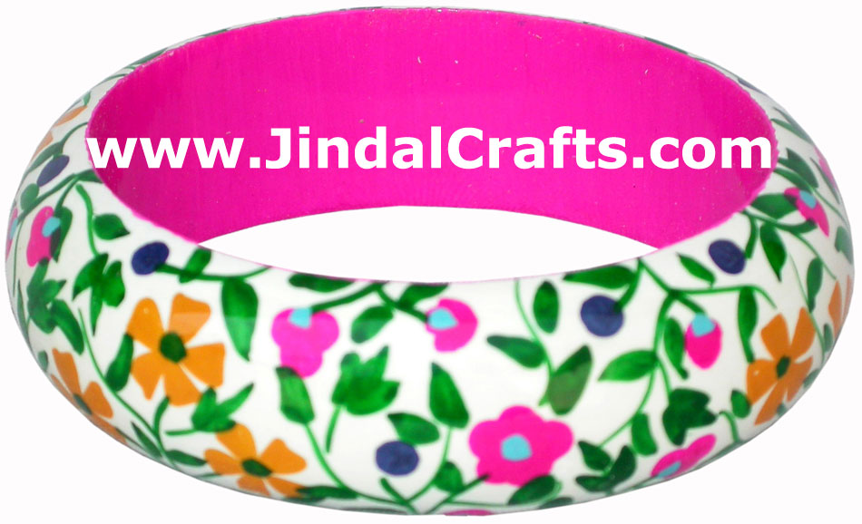 Wooden Bangle - Hand Painted Indian Handicraft Art Crafts Fashion Jewelry
