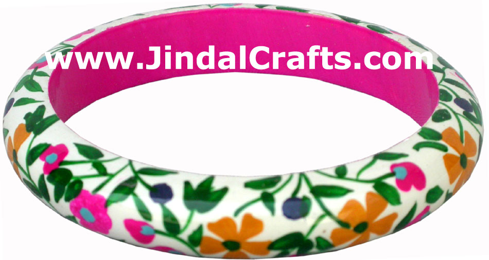 Wooden Bangle - Hand Painted Indian Handicraft Art Crafts Fashion Jewelry