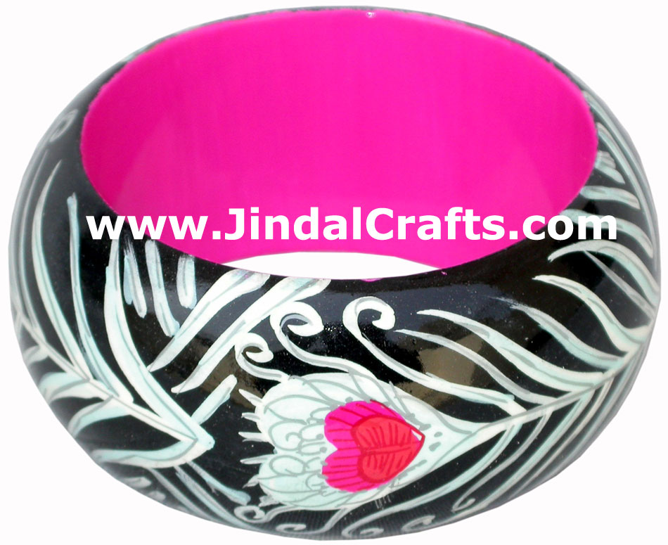 Wooden Bangle - Hand Painted Indian Handicraft Art Crafts Fashion Jewelry