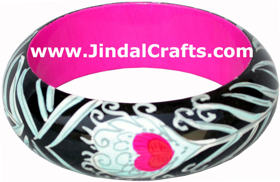 Wooden Bangle - Hand Painted Indian Handicraft Art Crafts Fashion Jewelry