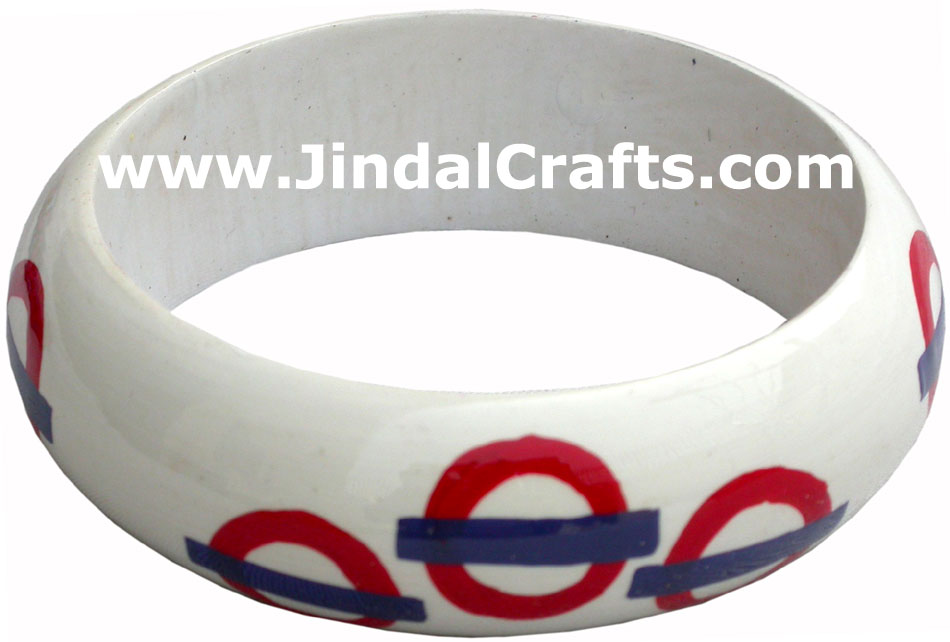 Wooden Bangle - Hand Painted Indian Handicraft Art Crafts Fashion Jewelry