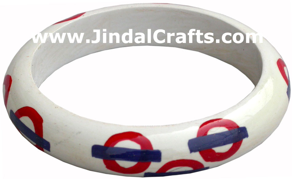 Wooden Bangle - Hand Painted Indian Handicraft Art Crafts Fashion Jewelry