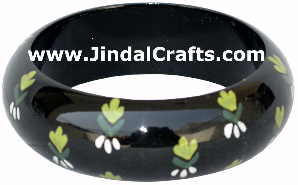 Wooden Bangle - Hand Painted Indian Handicraft Art Crafts Fashion Jewelry
