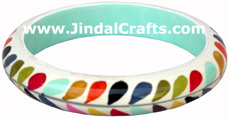 Wooden Bangle - Hand Painted Indian Handicraft Art Crafts Fashion Jewelry