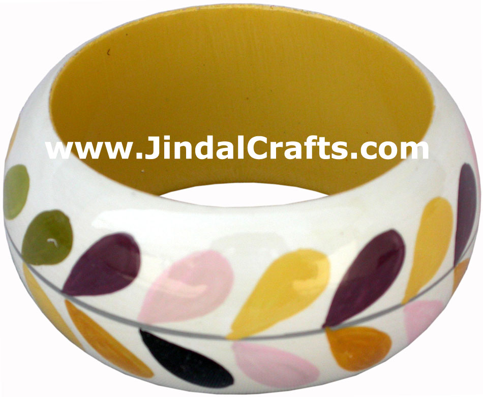 Wooden Bangle - Hand Painted Indian Handicraft Art Crafts Fashion Jewelry