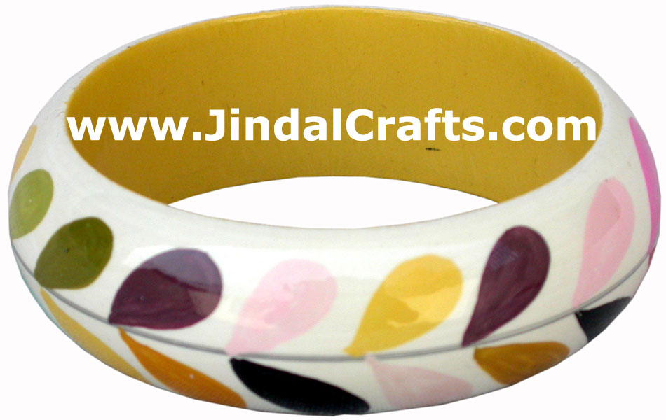 Wooden Bangle - Hand Painted Indian Handicraft Art Crafts Fashion Jewelry