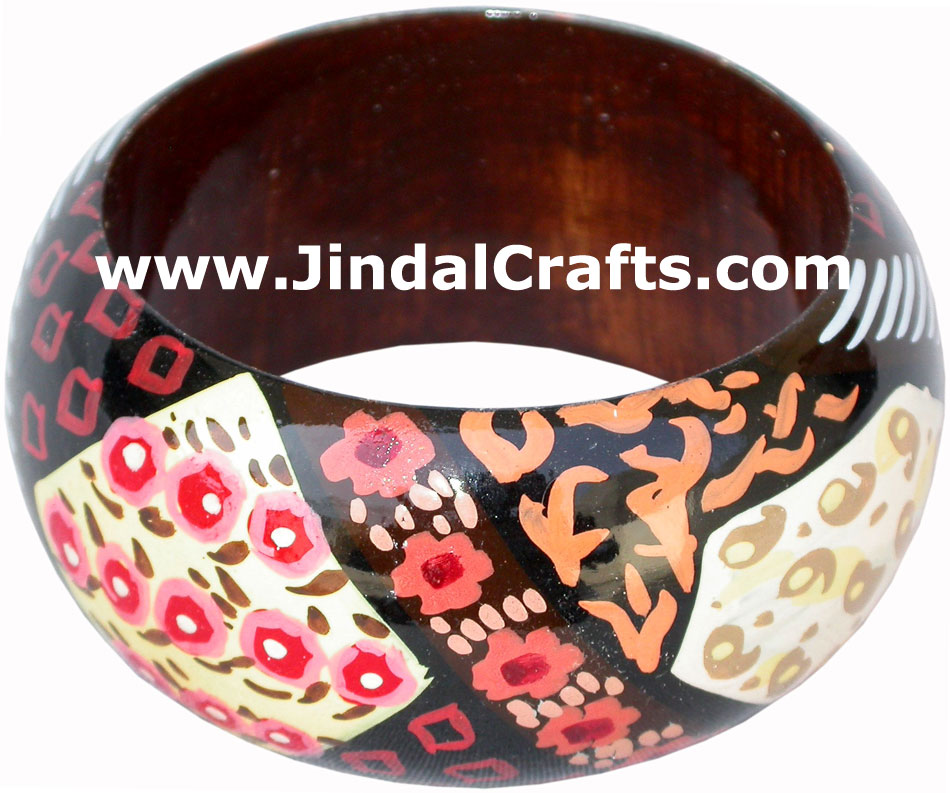 Wooden Bangle - Hand Painted Indian Handicraft Art Crafts Fashion Jewelry