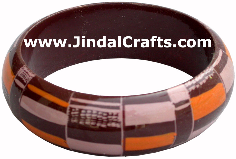 Wooden Bangle - Hand Painted Indian Handicraft Art Crafts Fashion Jewelry