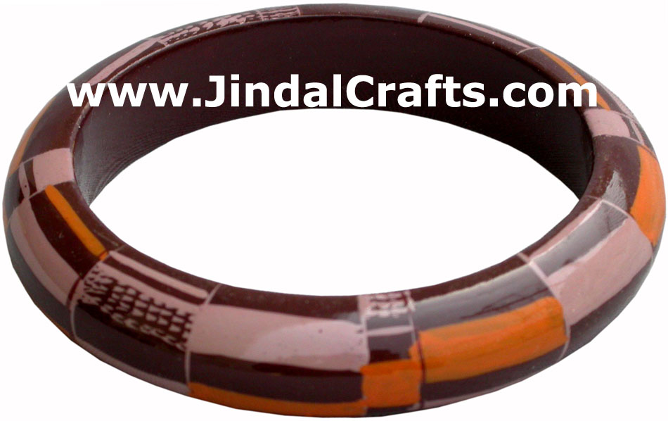 Wooden Bangle - Hand Painted Indian Handicraft Art Crafts Fashion Jewelry