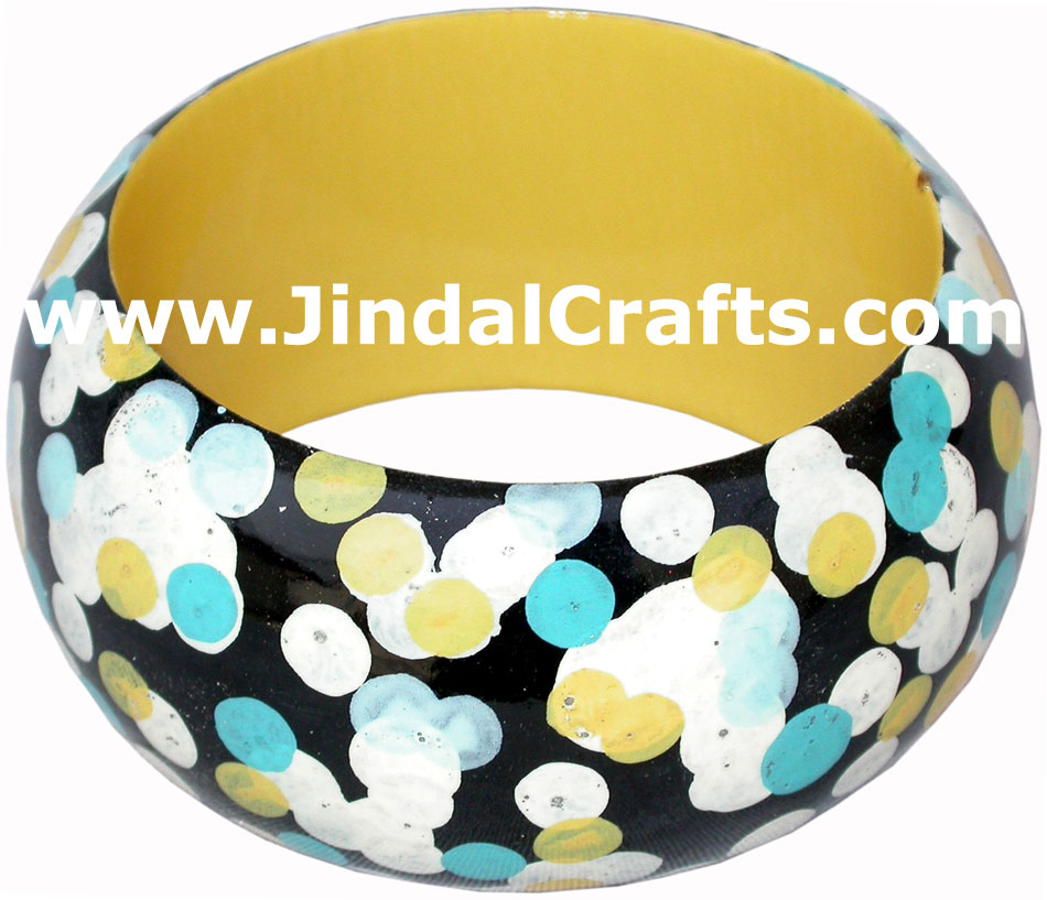 Wooden Bangle - Hand Painted Indian Handicraft Art Crafts Fashion Jewelry