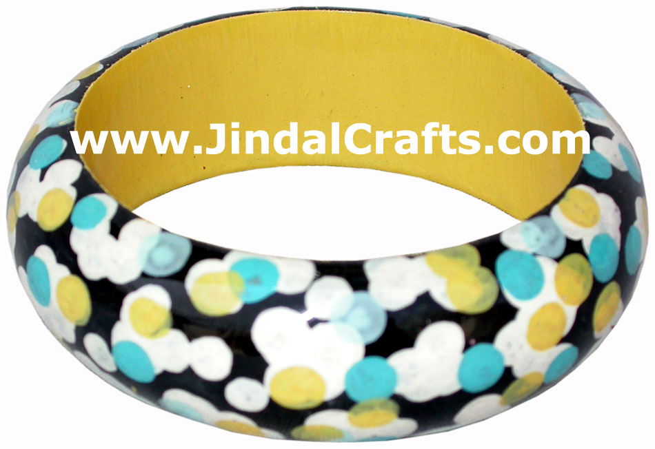 Wooden Bangle - Hand Painted Indian Handicraft Art Crafts Fashion Jewelry