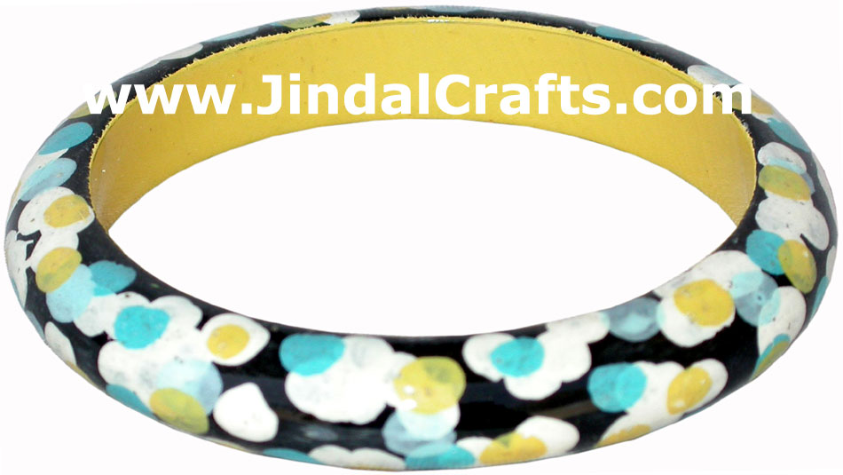 Wooden Bangle - Hand Painted Indian Handicraft Art Crafts Fashion Jewelry