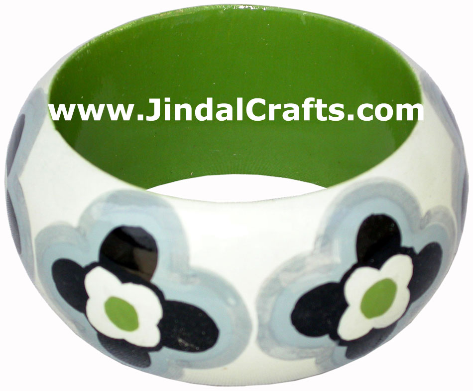 Wooden Bangle - Hand Painted Indian Handicraft Art Crafts Fashion Jewelry